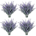 GTIDEA 16pcs Artificial Lavender Artificial Flowers Fake Lavender Faux Purple Flocked Plastic Flowers Plants for Home Wedding Kitchen Garden Patio Window Centerpieces Indoor Outdoor Décor