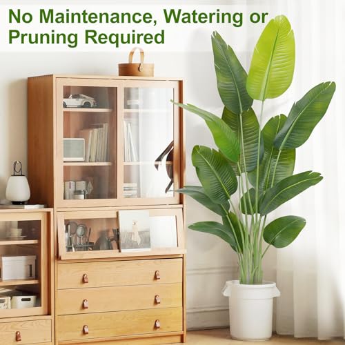 Lifelike Bird of Paradise Artificial Plant,6ft Faux Banana Leaf Tree with 13 Trunks - Perfect Indoor Silk Floor Plant for Home Decor in Living Room, Office, and Bedroom 1Pack - size: 6ft