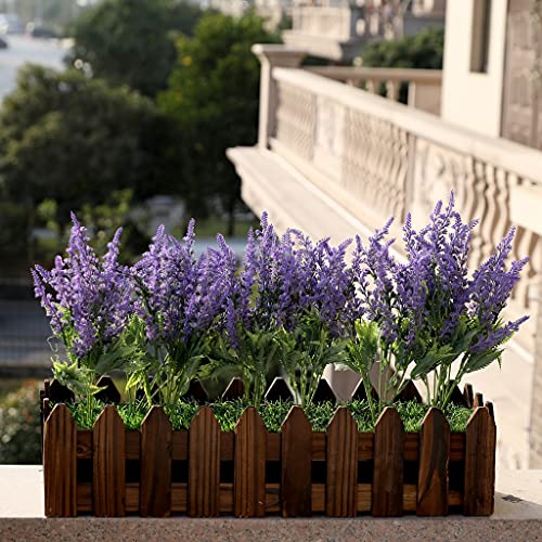 Lavender Artificial Flowers Bulk Stems Faux Greenery Plants Real-Touch Purple Bouquets DIY Home Decoration, 8pcs - size: 14 inches tall