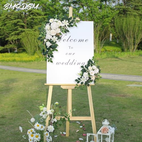 Pack of 2 Faux Flowers,Wedding Arch Flowers,Wisteria Hanging Flowers,Flower Garland Be Suited to Aisle Decorations for Wedding Ceremony,Wedding Arches for Ceremony - color: 2pc White
