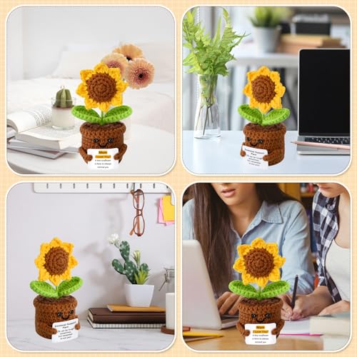 Mothers Day Mom Gifts from Daughter Son Crochet Sunflower Gifts for Mom Women I Love You Birthday Gifts for Women Mother in Law