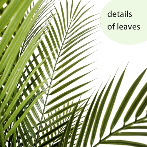 Artificial Palm Tree 4FT Fake Palm Tree with 15 Trunks Perfect Faux Dypsis Lutescens Plants in Pot for Indoor Outdoor House Home Office Garden Modern Decor Housewarming Gift (2Pack) - size: 4FT