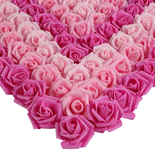 Foam Roses,200Pcs Rose Flower Heads 1.97in Foam Flowers Artificial Rose Flower Heads for Crafts DIY Wedding Centerpieces Arrangements Home Decorations(Mixed Pink Colors) - color: Mixed Pink Colors