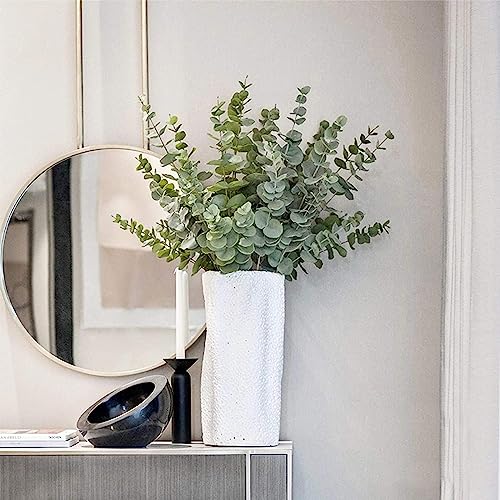 60pcs Eucalyptus Stems Artificial Eucalyptus Leaves Fake Greenery Branches Stems Faux Eucalyptuses Wedding Bouquet (60, Green) - color: Green