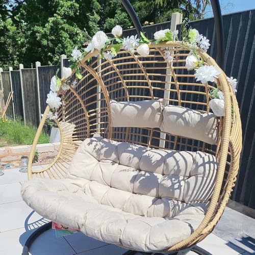 Peony Garland, Rose Flower Vine, Arch Flowers, 6' Length, Floral Garland for Decor Home Table Runner Mantle Decoration (Ivory Peony Garland) - color: Ivory Peony Garland