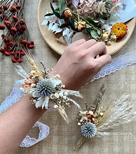 Natural - Dried - Flowers Brazilian Small Star Daisy Dried Decorative Mini Chamomile Bouquet for Wedding Floral Arrangements Home Decorations Valentine's Day Gifts (200 Stems) (White) - color: White