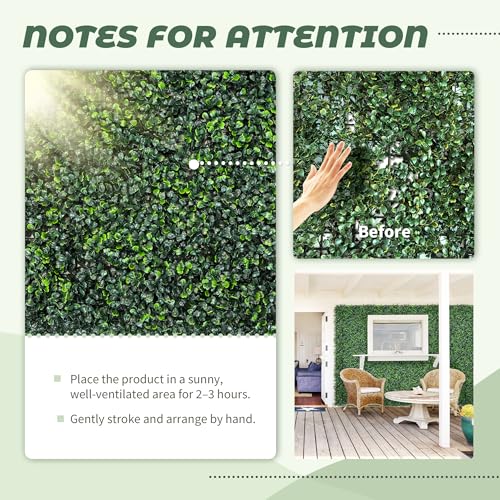 TTTM Artificial Boxwood Hedge Roll: 60"x120" UV-Resistant Faux Green Ivy Leaves Grass Wall Panel Fence for Indoor/Outdoor Privacy Screen, Wedding Backdrops, and Home Greenery Wall Decor - size: 60"X120"