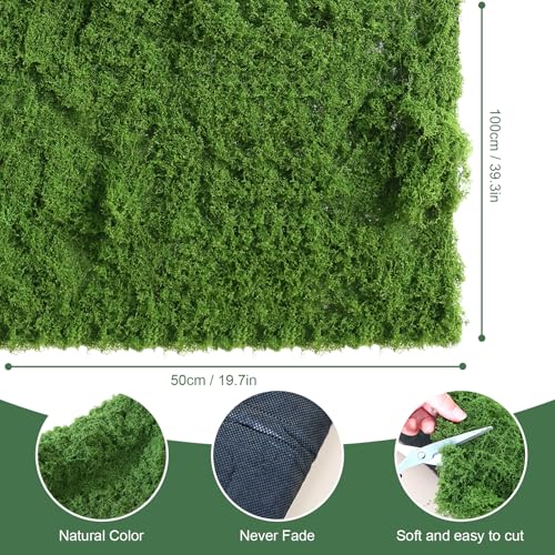 Bupelo Fake Moss Rug Artificial Moss 19.7" x 39.4" Faux Moss for Crafts Like Fairy Garden Accessories, Plants Indoor, DIY Enchanted Forest Decor, Wedding Table Runner Party Decorations (50x100cm) - size: 50cm*100cm