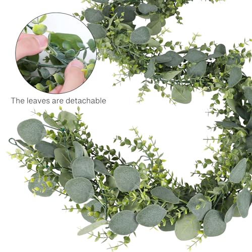 CEWOR 8pcs 5.8ft Artificial Eucalyptus Garland Fake Silver Dollar Eucalyptus Greenery Garland Vines for Mantle Table Runner Centerpiece Home Party Decor