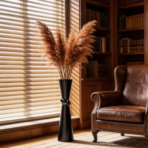 Tall Black Floor Vase 23.6″ – Glossy Resin Decorative Floor Vase for Pampas Grass, Branches & Dried Flowers, Modern Farmhouse Indoor Home Decor - color: Black