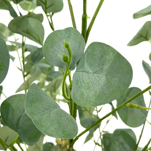Artificial Eucalyptus Tree 5FT, Faux Eucalyptus Tree with Tall White Planter, Realistic Leaves & Natural Wood Trunk, Ideal for Home Decor and Housewarming Gift - size: 5ft