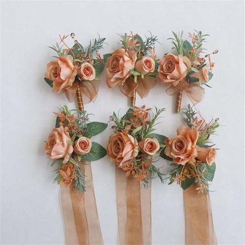 Orange Men Boutonniere for Wedding Party Prom Homecoming Ceremony Anniversary Suit Decorations Artificial Rose Flowers Single Boutonniere for Best Men Groom Groomsmen - color: Orange Boutonniere