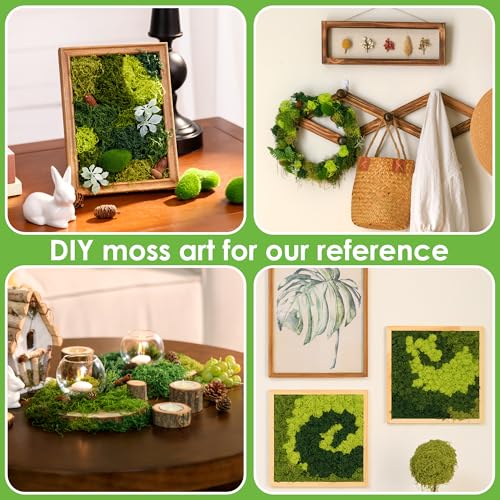 6 Colors Artificial Moss for Crafts, 21.16oz Moss for Plants Indoor, Fake Green Moss Decor for Fairy Garden, Model Making, DIY Decorative, Table Centerpieces, Walls, Home, Wedding Party