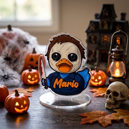 Custom Duck Acrylic Standee Personalized Name & Costume Funny Duck Desktop,Duck Decor Gift for Halloween Decorations Indoor(Halloween Duck) - color: Halloween Duck