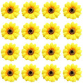 Lawie 16 Pack Artificial Fake Yellow Small Daisy Sunflower Hair Clips Floral Hairpins Alligator Barrettes Brooches Pins Wedding Hawaiian Party Silk Flower Headpiece Holiday Decoration for Women Girls
