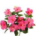 Hotop 3 Pack Artificial Hibiscus Flowers 33"x13" Silk & Plastic Tropical Bouquets Lifelike Blooms with Bendable Stems Faux Hawaiian Flowers for Home Living Room Wedding Patio (Rose Red) - color: Rose Red