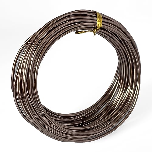 11 Yard Aluminum Wire Bendable Metal Wire Jewelry Craft Wire Beading Floral Making Jewelry Making Doll Making (9 Gauge, Brown) - color: Brown, size: 9 Gauge