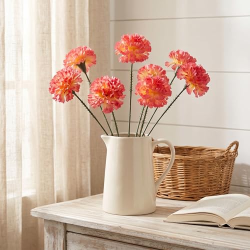 Larksilk 1000 Pack Artificial Carnations - Bulk Silk Flowers for Weddings, Mother's Day, Graduations, Easter & Memorial Day - 3.5" Heads, 5" Stems, Real Touch Petals, 18 Colors Available - Orange - color: Orange, size: 1000