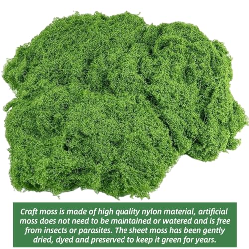 16OZ Artificial Moss for Crafts Decorative Artificial Faux Moss for Plant Craft Flower Garden Wedding Christmas Table Centerpieces Decor(Fresh Green)