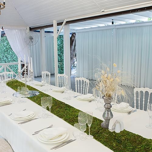 Jutom Dried Moss Table Runner Preserved Moss Mat Artificial Green Moss Roll for Party Tabletop Decoration Fairy Gardens Wedding Arts Crafts, Dark Green, 6 x 40 (4 Pcs)