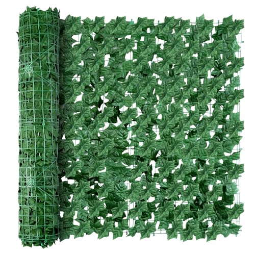 Artificial Ivy Privacy Fence Wall Screen, 79 x 118 in Garden Fake Hanging Plants Vines, Aesthetic Faux Greenery Garland Leaves with Strengthened Joint Prevent Leaves Falling Off for Outdoor Decor - color: Green Ivy, size: 78.75*118.11in
