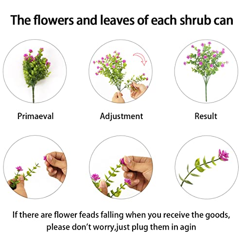 Artificial Flowers Outdoor,UV Resistant Fake Flowers 20 Bundles Faux Outdoor Plants Plastic Flowers Greenery Bushes for Indoor Outside Home Porch Decoration (Orchid) - color: Orchid, size: 20 Bundles