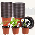 STARSIDE 100 Pack 4 Inch Nursery Pots, Durable Plastic Plant Pots for Seedlings, Seed Starter Pots with Drainage Holes, Come with 100 Plant Labels for Vegetables, Flowers, and Succulent Cuttings