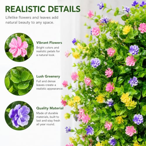 Artificial Petunias with Ground Stake - UV Resistant & Waterproof Faux Flowers for Outdoor Indoor Garden, Yard, Planter, Porch & Home Decor (Style C, 2 Pcs) - color: Style C , 2 Pcs