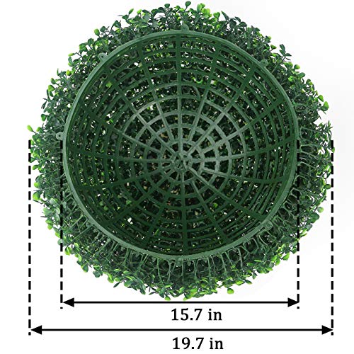 Sunnyglade 2 PCS 19.7 inch 4 Layers Artificial Plant Topiary Ball Faux Boxwood Decorative Balls for Backyard, Balcony,Garden, Wedding and Home Décor (19.7 inch) - size: 19.7 inch