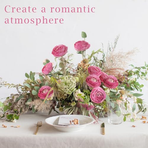 6Pcs Realistic Silk Purple Ranunculus Artificial Flowers Long Stems, 23.6" Tall Fake Flowers Faux Flowers Suit for Year-Round Home Decoration, Wedding, Bridal Bouquets, Office - color: Purple
