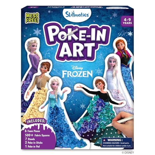 Skillmatics Poke-in Art – Disney Frozen, Mess-Free Fun for Kids, DIY Wood Craft Kits, Creative Activity, Gifts for Girls Ages 4, 5, 6, 7, 8, 9, Includes Elsa & Anna - style: 6. Disney Frozen