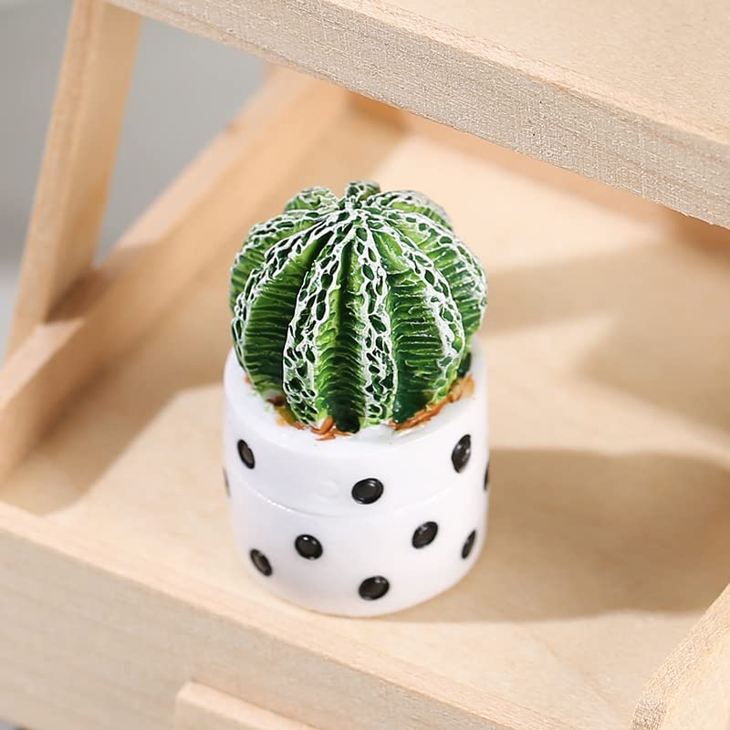 4PCS Cartoon Cute Artificial Plants Artificial Resin Cactus Potted Ornaments Home Tabletop Ornaments Office Desktop Decor