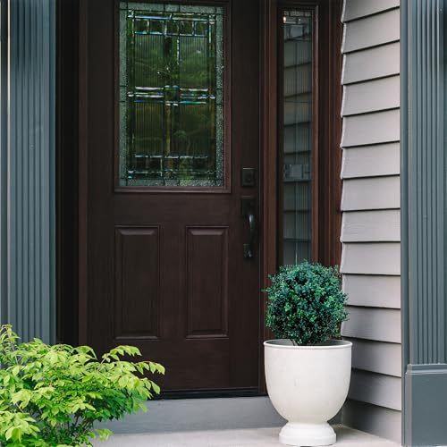 BOTARO TRESIL Set of 2 - Pre-Potted 24" High Ball Shaped Boxwood Topiary- 16" Diameter - Plastic Pot - size: 23"