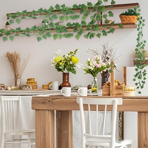 36 Pack Artificial Ivy Garland, 252 Ft Fake Vines Hanging Plants for Room Decor, 72 Leaves Aesthetic Faux Greenery Garland Vines with Strengthened Joint Prevent Leaves Falling Off for Wall Decor - color: 252ft-36pack-vines