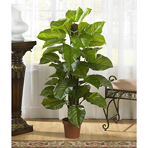 Nearly Natural 6583 Large Leaf Philodendron Decorative Silk Plant, 52-Inch, Green - size: 52 in.