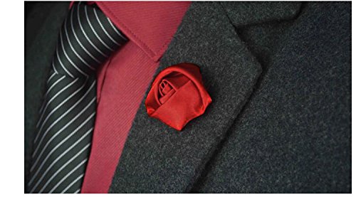 Flairs New York Gentleman's Essentials Premium Handmade Flower Lapel Pin Boutonniere - color: Baby Blue [Rose Bud]