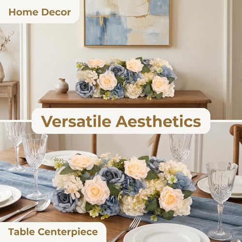 Pack of 10 Wedding Arch Decorations, 20.47 inch Artificial Flower Table Centerpieces Floral Arrangement for Wall Backdrop Party Bridal Shower Event Decor - Grey - color: Grey