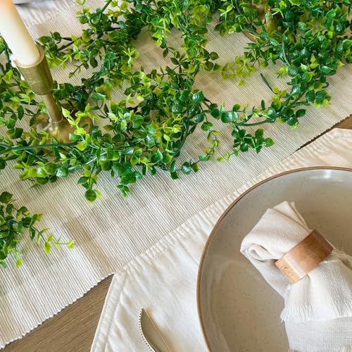 CQURE 4Pcs Faux Eucalyptus Garland, Artificial Eucalyptus Leaves Hanging Vines Table Greenery Garland for Wedding Backdrop Arch Wall Table Party Indoor Outdoor Decor - size: 4 Pack