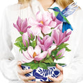 Airpark 3D Pop Up Paper Flowers Bouquet Card 12’‘ with Note & Envelope, Birthday Gifts, Get Well, Thank You, Greeting Cards for Women Mom Wife Friends, Magnolia & Bird - style: Magnolia Flower