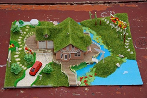 Yalulu 6 Pack Mixed Model Grass Cashmere Powder Green Fake Grass Fairy Garden Miniatures Clay DIY Artificial Sand Table Micro Landscape Building