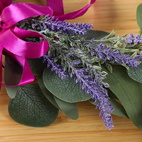 H&W 2pcs Artificial Wedding Arch Flowers for Wedding Sign, Floral Swag Dusty Decor for Reception Ceremony Backdrop Sweetheart Table （Lavender） - color: Lavender