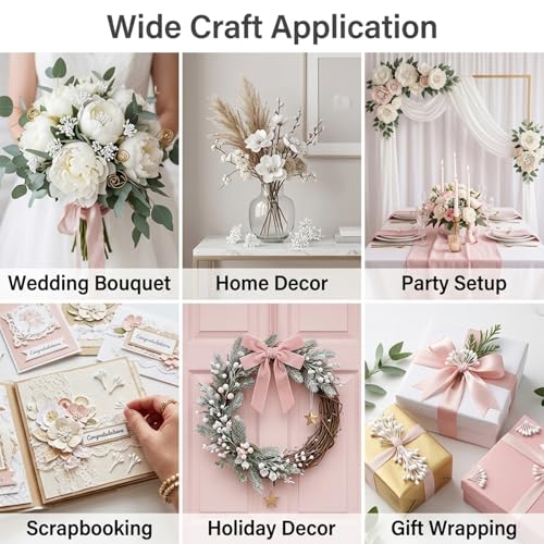 shuielai 700 Pcs 2Mm Handmade Artificial Flower Stamen DIY Craft Floral Core for Wedding Bouquet Home Decor Party Scrapbooking Artificial Flower Making Craft Project