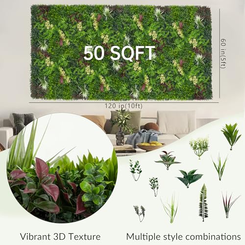Artificial Ivy Wall Boxwood Roll: 60"x120" UV Resistant Green Leaves Faux for Interior Backdrop,Garden and Indoor Outdoor Wall&Fence Covering Privacy, Party Wall Fence Decor - size: 60"x120"