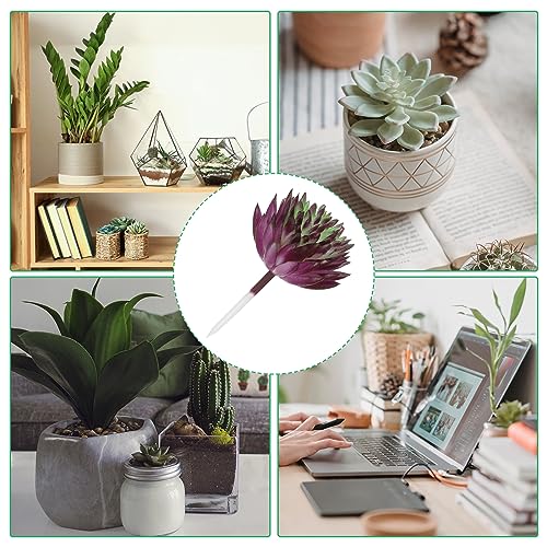 PATIKIL Mini Artificial Succulents, 2 Pack Unpotted Faux Succulent Picks Fake Succulent Plants for Home Landscape Decoration, Dark Purple Green - color: Dark Purple,green