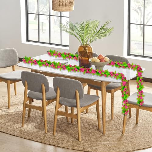 8Pcs 60Ft Fuchsia Rose Garland, Fake Flower Vines, Artificial Vine Flowers, Rose Hanging Garland for Party Wedding, Garden, Room Table, Christmas, Backdrop Wall Arch Decor - color: Fuchsia, size: 8Pcs 60Ft