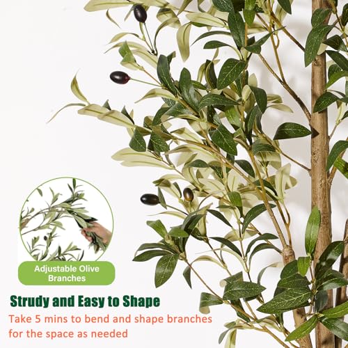 Artificial Olive Trees Indoor 6ft, Faux Olive Tree 6 Feet Fake Plants with Realistic Leaves Olive Silk Tree Home Bedroom Housewarming Gifts - color: 6ft