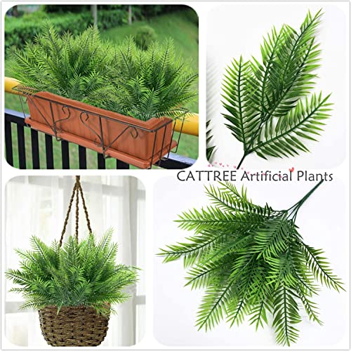 CATTREE Artificial Shrubs, Plastic Plants Bamboo Grass Fake Green Bushes Greenery Décor for Wedding Indoor Outdoor Home Garden Verandah Office Table Centerpieces Arrangements Decoration 4 Pcs - color: Bamboo Ferns - 4 Pcs