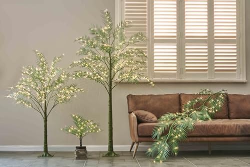 Hairui Lighted Palm Tree 6FT 300 LED Fairy Lights, Faux Plant Tree with Lights for Home Holiday Summer Decoration Indoor Outdoor - style: 6FT Palm tree