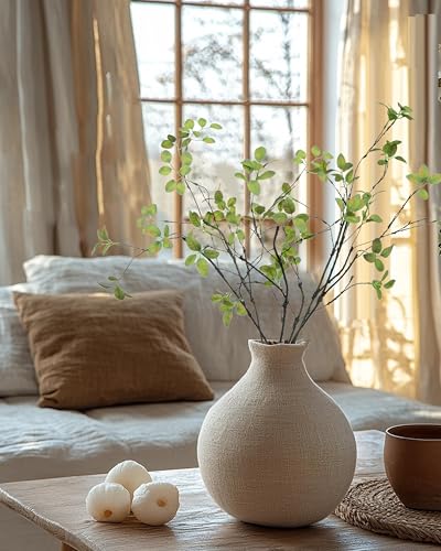 DuHouse 24" 5Pcs Fake Greenery Stems Artificial Ficus Branches Fake Plants for Home Office Table Vase Filler Decoration(Green) - color: Green, size: 24"