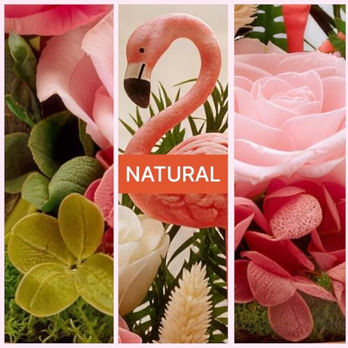 Eternal Flowers with Flamingo-Big Flower Big Love- Graduation Flowers Gifts for Daughter Wife Mom-Forever Flower in Glass Dome-Flowers for Delivery Prime on Anniversary Valentines Birthday (Pink) - color: Pink